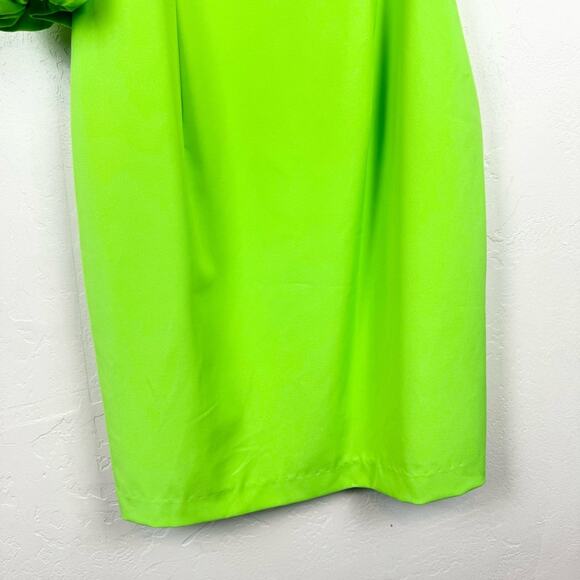 NWT Black Halo Cooper Sheath Dress Neon Lime Green Bright Plus Size 14 Cocktail - Picture 12 of 16